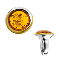 Anello in argento con Ambra Baltica