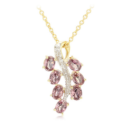 Collana in oro con Zaffiro Padparadscha (non riscaldato) (AMAYANI)