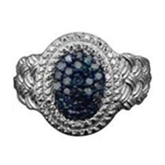Anello in argento con Diamante Blu