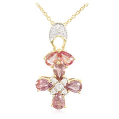 Collana in oro con Zaffiro Padparadscha (non riscaldato) (AMAYANI)