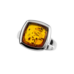 Anello in argento con Ambra Baltica