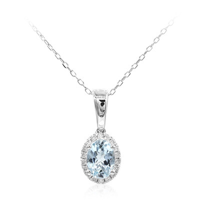 Collana in oro con Acquamarina Brasiliana AAA