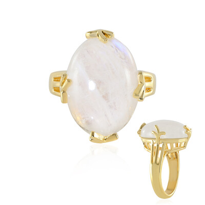 Anello in argento con Pietra di Luna Arcobaleno