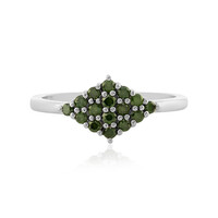 Anello in argento con Diamante Verde I3