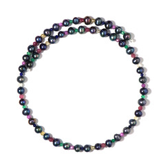Collana rigida in acciaio con Perla Nera di Acqua Dolce (Riya)