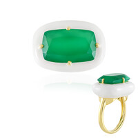Anello in argento con Onice Verde