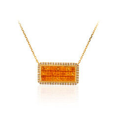 Collana in oro con Granato Mandarino AAA  (CIRARI)