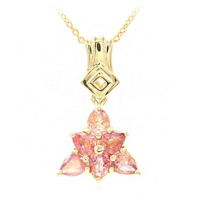 Collana in oro con Zaffiro Padparadscha (non riscaldato) (AMAYANI)