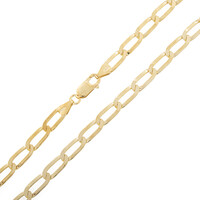 Catena forzatina allungata in argento placcato oro giallo - 65 cm - 26,3 g