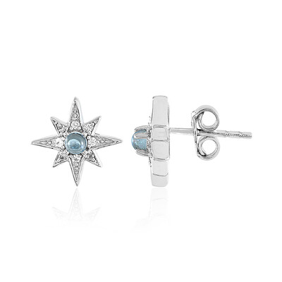 Orecchini in argento con Topazio Blu Svizzero