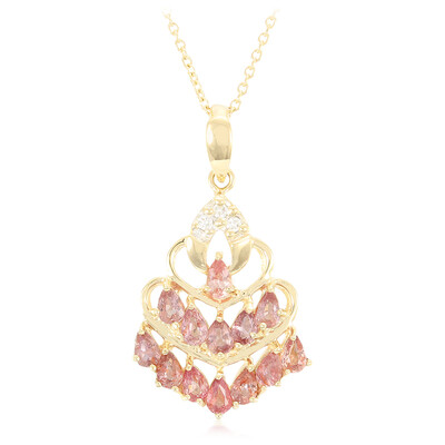 Collana in oro con Zaffiro Padparadscha (non riscaldato) (AMAYANI)