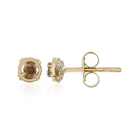 Orecchini in oro con Diamante Champagne I2