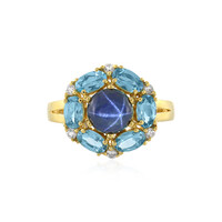 Anello in argento con Zaffiro Stellato Blu
