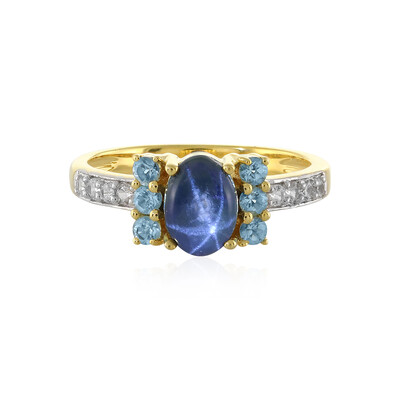 Anello in argento con Zaffiro Stellato Blu