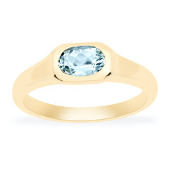 Anello in oro con Acquamarina AAA