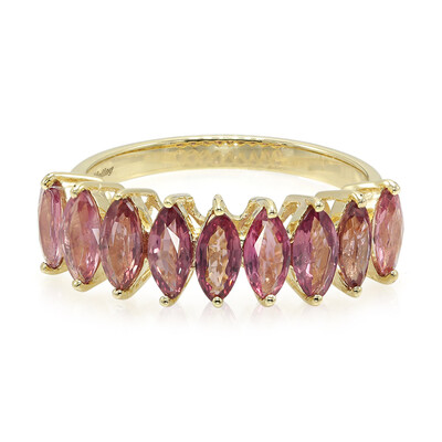 Anello in oro con Zaffiro Padparadscha (non riscaldato)
