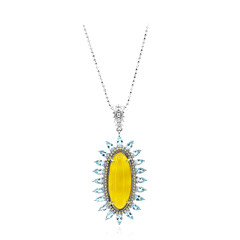 Collana in argento con Agata Gialla  (Dallas Prince Designs)