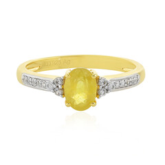 Anello in argento con Zaffiro Giallo del Madagascar
