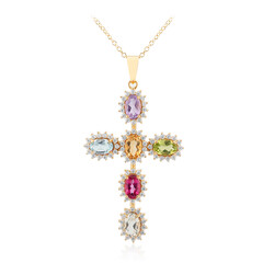 Collana in argento con Topazio Rosa