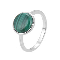 Anello in argento con Malachite