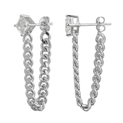 Orecchini in argento con Topazio Bianco