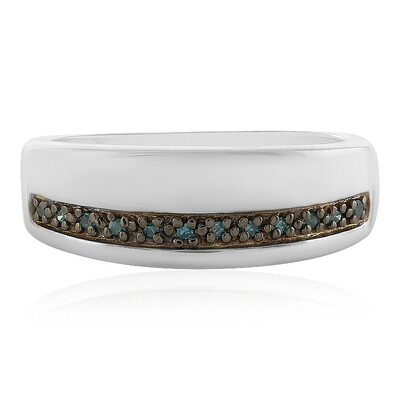 Anello in argento con Diamante Blu I3