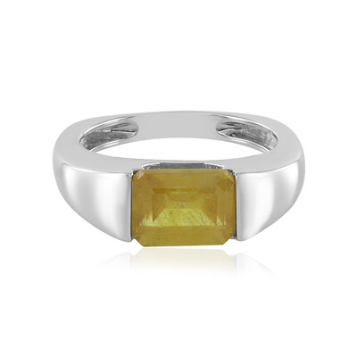 Anello in argento con Zaffiro Giallo del Madagascar