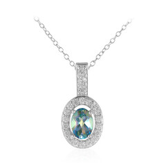 Collana in argento con Topazio Mistico Verde Blu