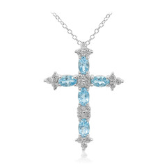 Collana in argento con Topazio Blu Svizzero