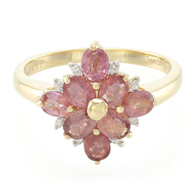 Anello in oro con Zaffiro Padparadscha (non riscaldato) (AMAYANI)