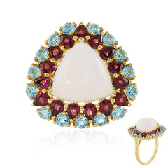 Anello in argento con Pietra di Luna Arcobaleno
