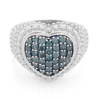 Anello in argento con Diamante Blu