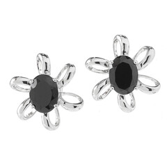 Orecchini in argento con Spinello Nero