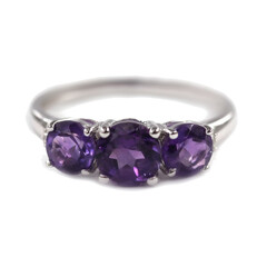 Anello in argento con Ametista Zambiana