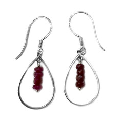 Orecchini in argento con Rubino Mozambico