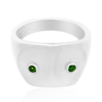 Anello da uomo in argento con Diopside Russo