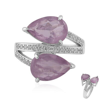 Anello in argento con Quarzo porpora pastello