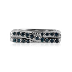 Anello in argento con Diamante Blu Cielo I1