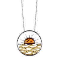 Collana in argento con Ambra Baltica