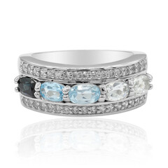 Anello in argento con Topazio Blu Londra