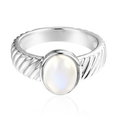 Anello in argento con Pietra di Luna Arcobaleno della Tanzania