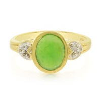 Anello placcato in oro con Crisoprasio Imperiale