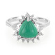 Anello in argento con Calcedonio Verde