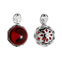 Ciondolo in argento con Ambra Rossa Colombiana