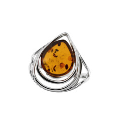 Anello in argento con Ambra Baltica