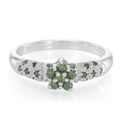 Anello placcato in platino con Diamante Fancy