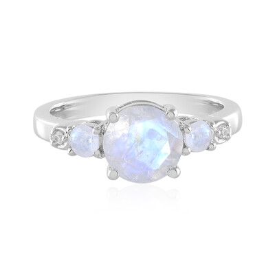 Anello in argento con Pietra di Luna Arcobaleno