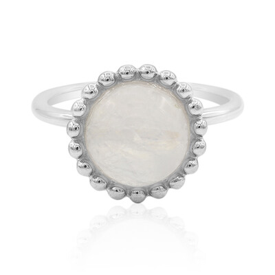 Anello in argento con Pietra di Luna Arcobaleno
