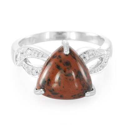 Anello in argento con Ossidiana Mogano
