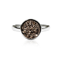 Anello in argento con Quarzo Glitter Ramato